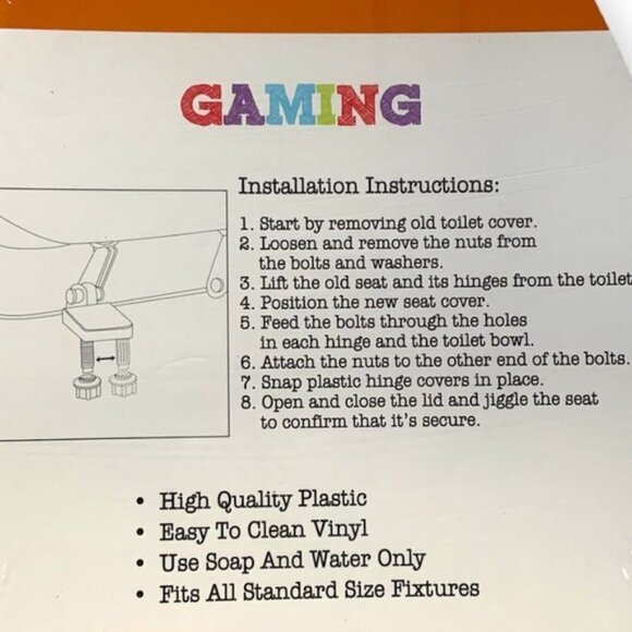 Gamer Gaming Toilet Seat Decorative White Army Green Multicolor NEW - Picture 9 of 15